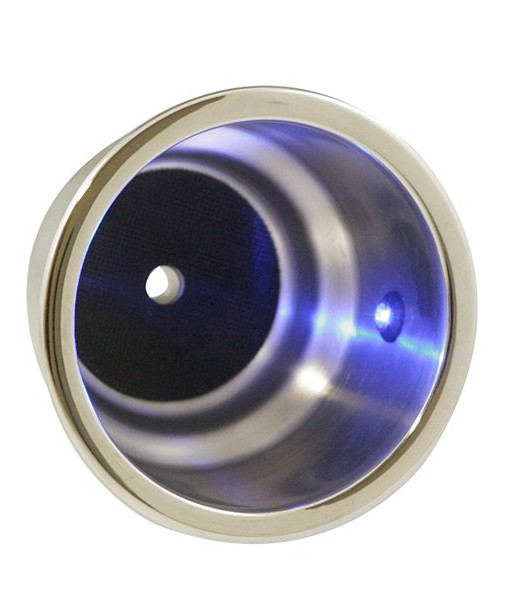 Flat Bottom Stainless Steel Drink Holder (Blue LED)