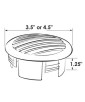 Copertura per bocchetta di ventilazione da 3 pollici in acciaio inossidabile rivestito.