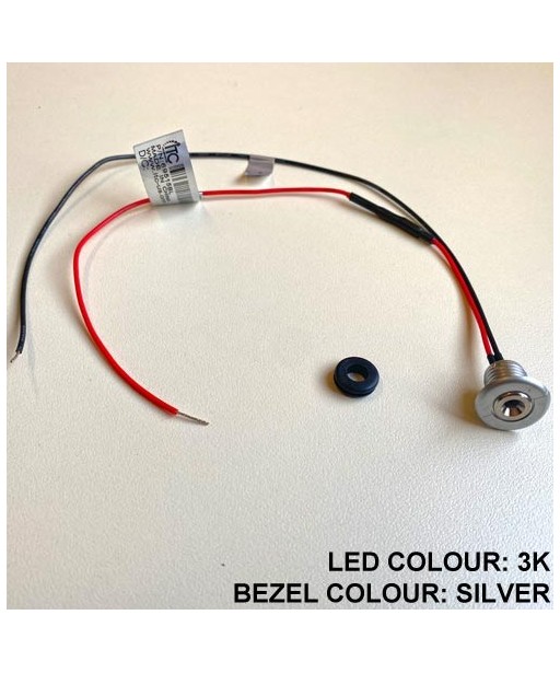 Luz LED Pin Branca (3000K) com Moldura de Níquel