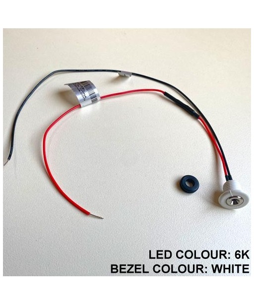 LED Pin Light White (6300K) with White Bezel