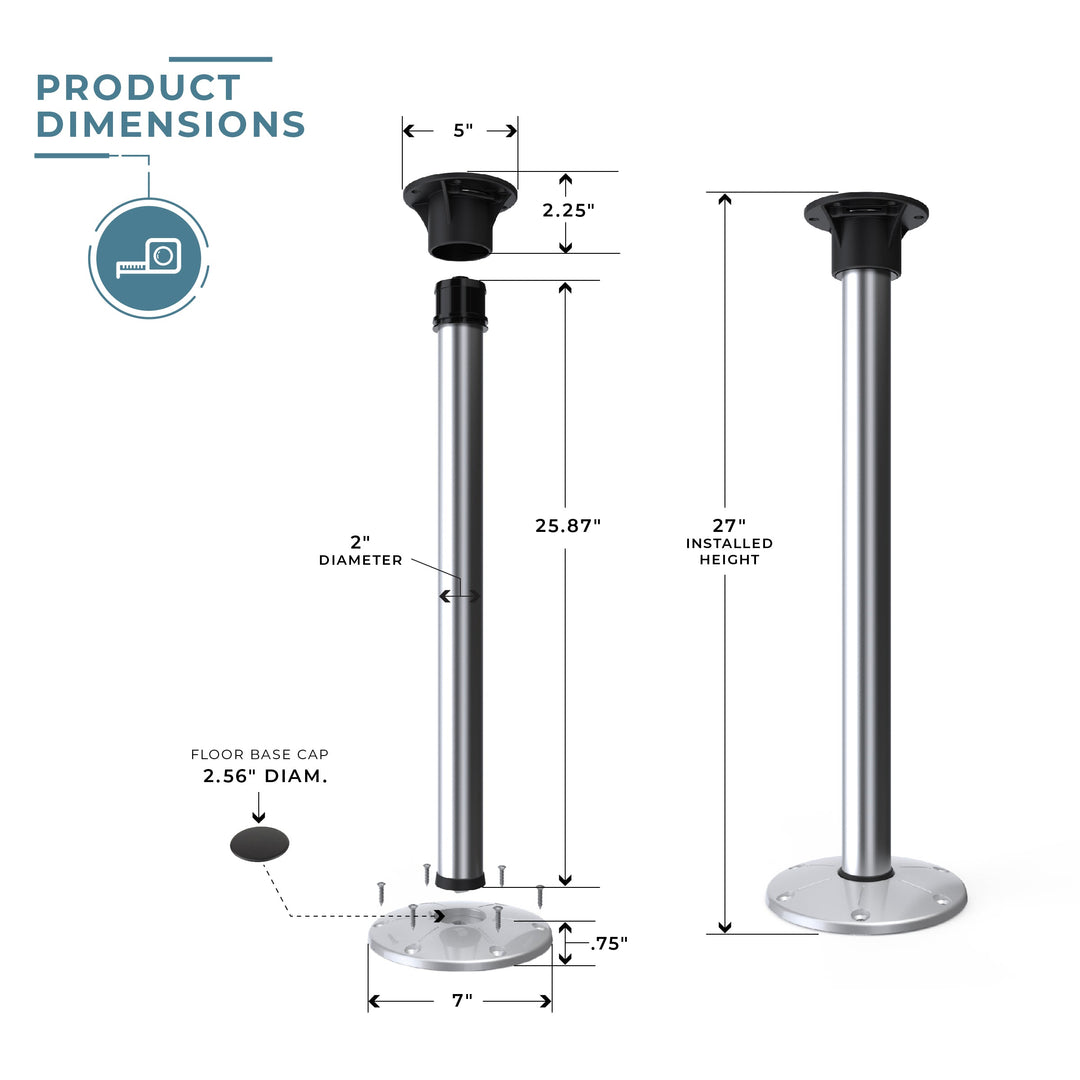 Redwood Leg Set - Silver dimensions #colour_silver