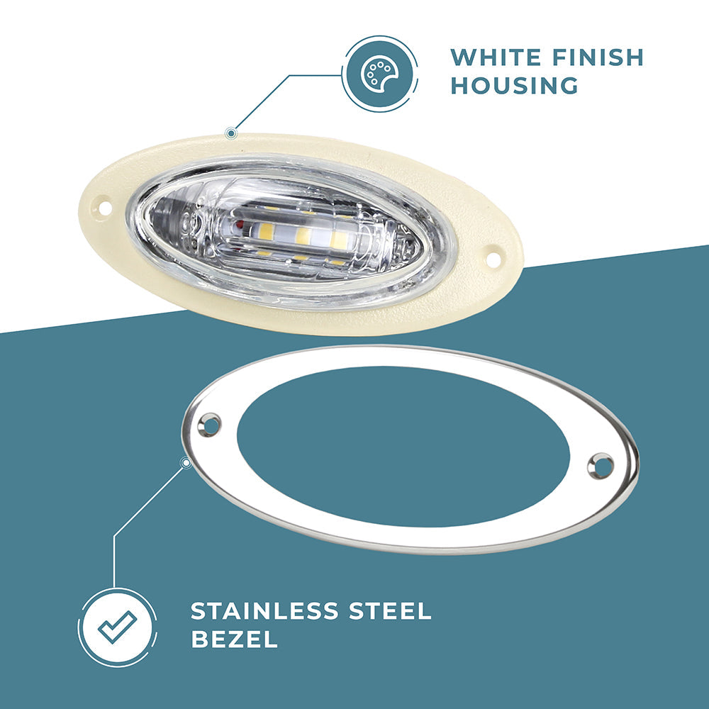 LED Oval Docking Light, White