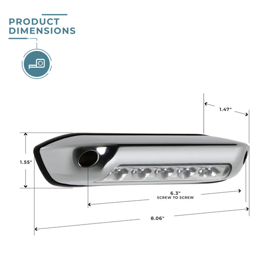 Assurance Exterior Flood Light - Chrome dimensions #colour_chrome