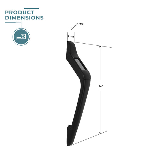 Black solar powered assist handle