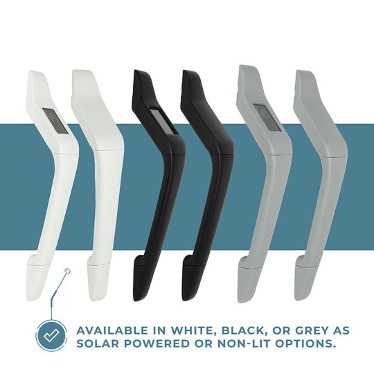 Black solar powered assist handle