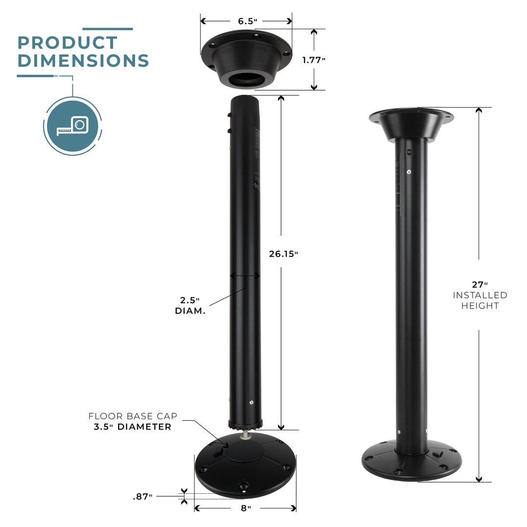 Cypress Leg Set - Black dimensions #colour_black