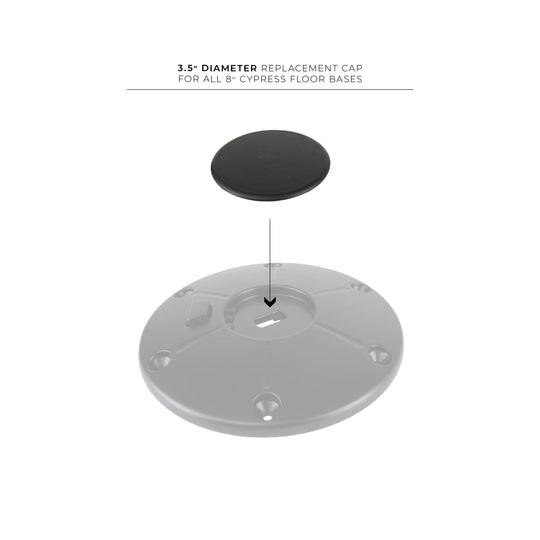 Cypress floor base cap with dimensions
